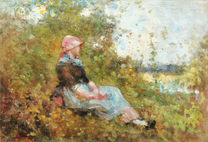 Nicolae Grigorescu - "Bretona la Brolle" . Nicolae Grigorescu - "Bretona la Brolle" .